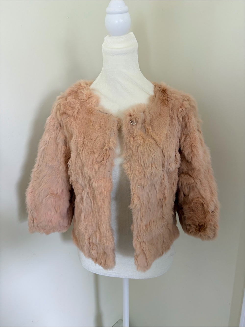 Vintage rabbit fur jacket in lavender cropped READ